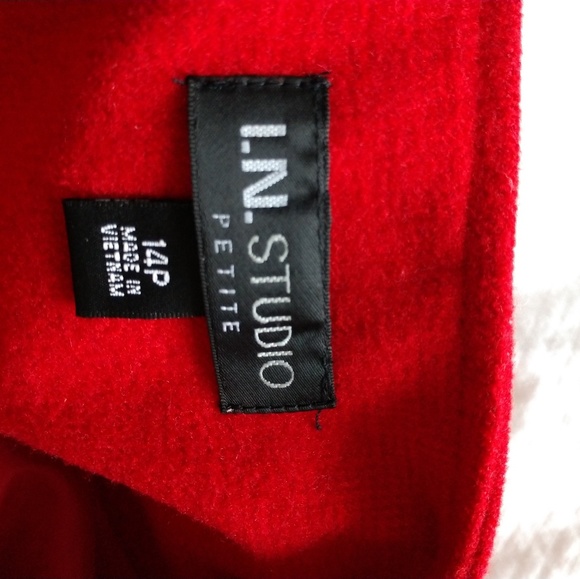 I.N. Studio Red Wool Coat 14 - Picture 5 of 5